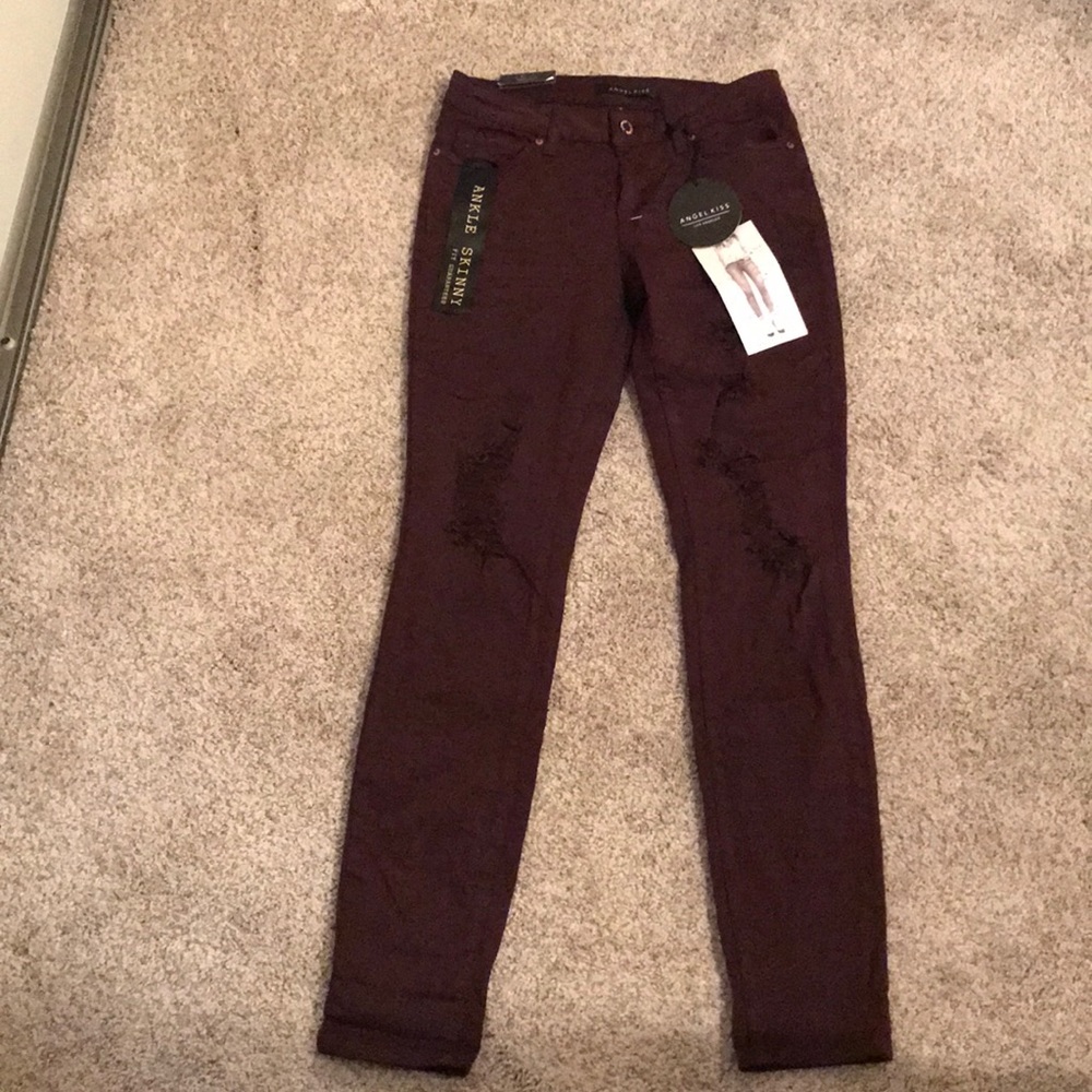 Skinny mid rise ankle jeans